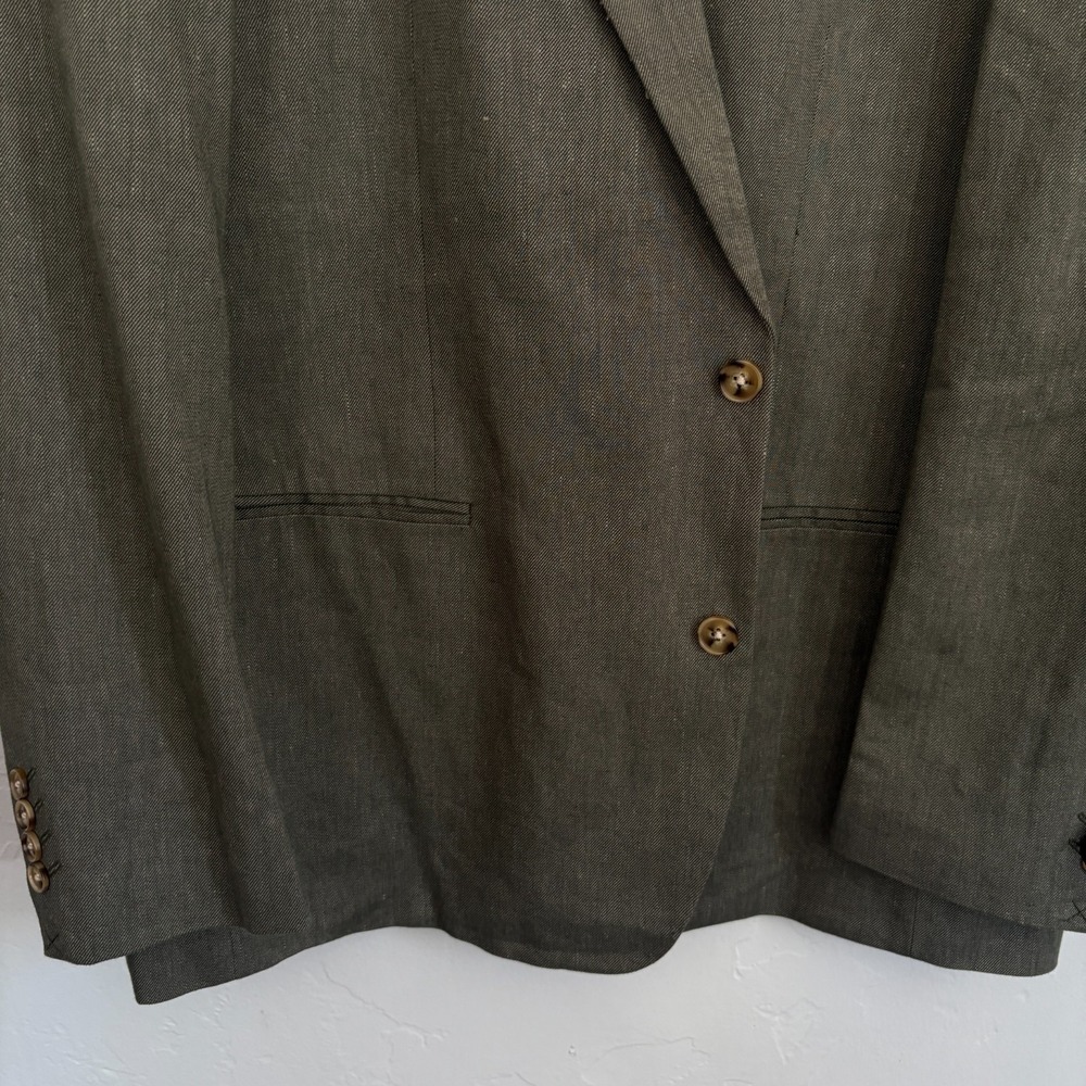 Johnny Bigg Jacob Linen Blend Blazer Sport Coat Men Size 48 Green 2 Button New - Picture 3 of 15